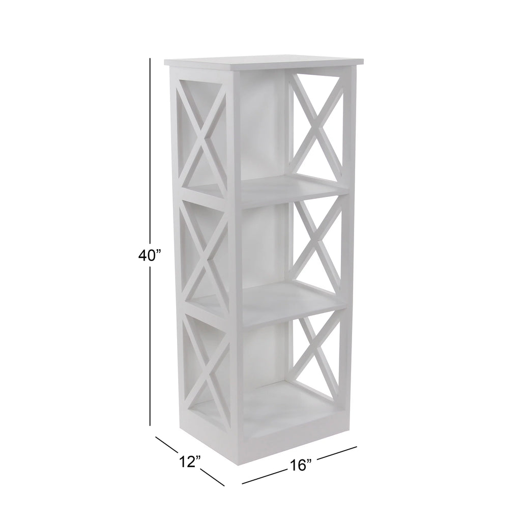 White Wood 3-Tier Shelving Unit I205