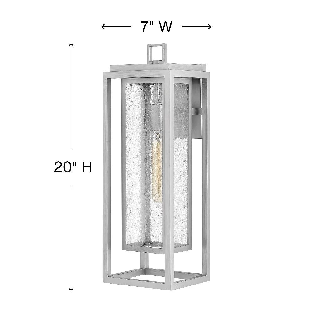 1-Light Large Outdoor Wall Lantern with Clear Seedy Glass D990