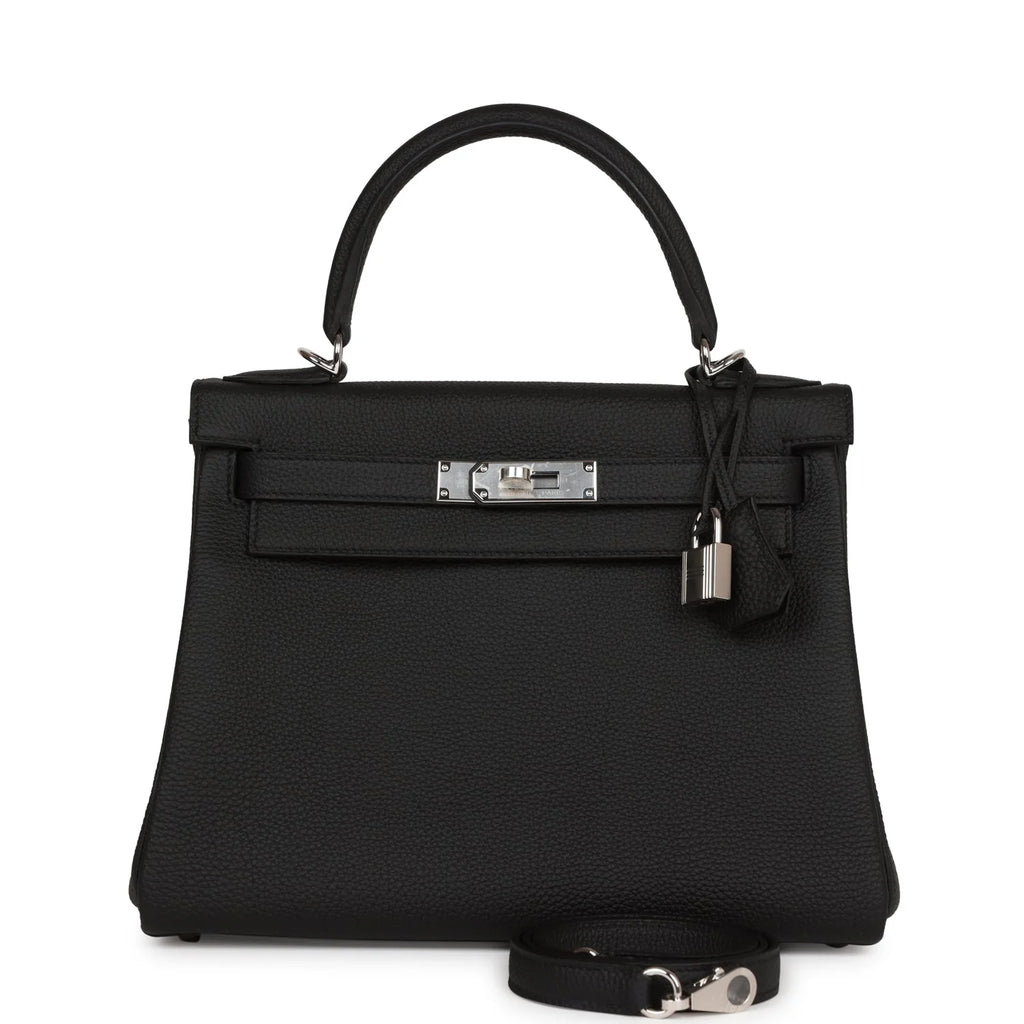Black Leather Handbag Q600808