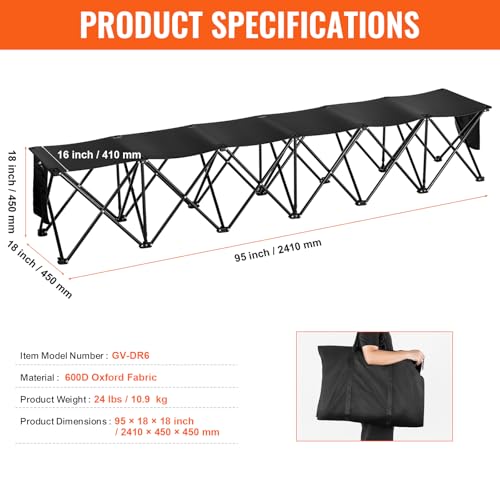 Portable Folding Bench with Carry Bag & Backrest G201856