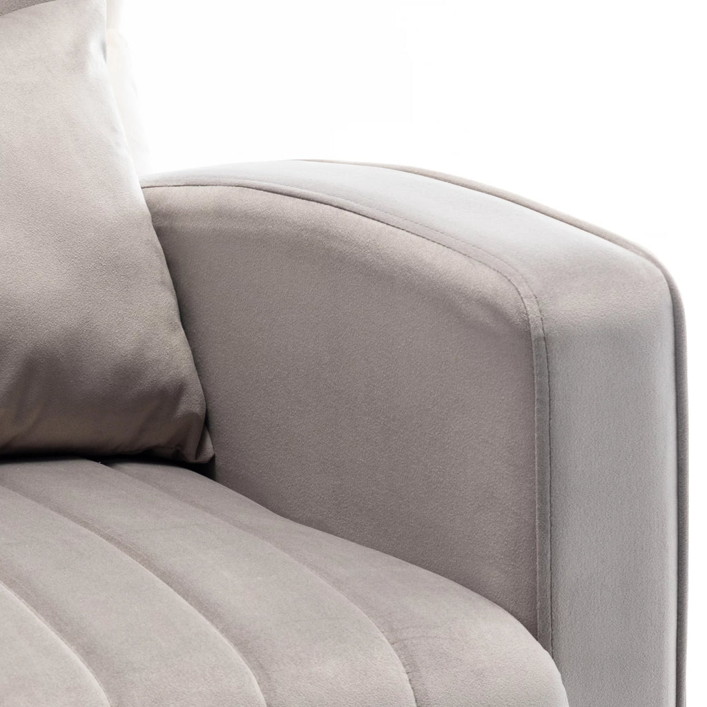 Velvet Upholstered Rocking Chair with Metal Legs U8945