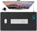 Black PU Leather Wireless Charging Desk Mat Q957023