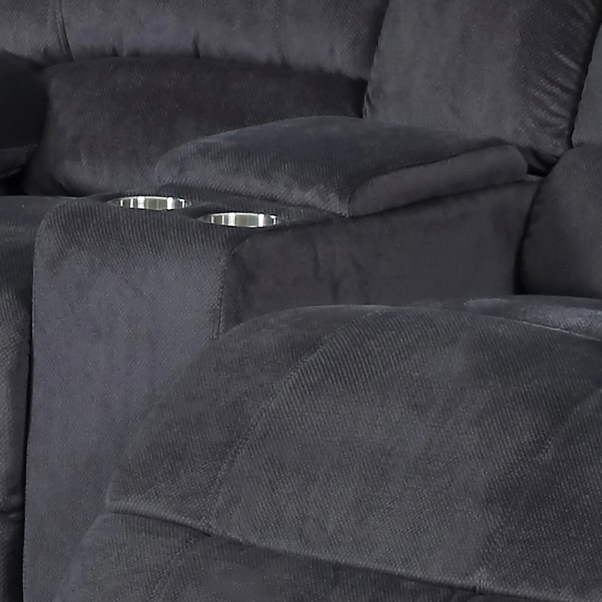 Grey Reclining Love Seat with Console P964