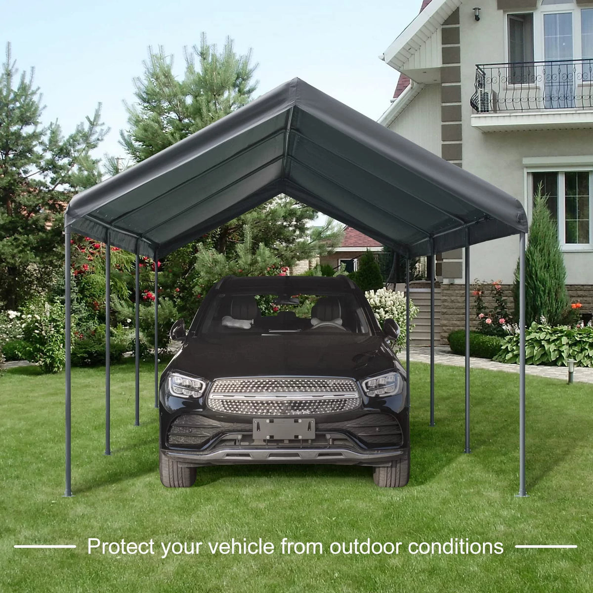 10' x 20' Heavy Duty Portable Carport Gray I30955