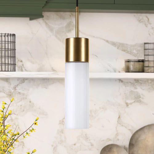 1-Light Pendant with Milk White Glass Shade O1713