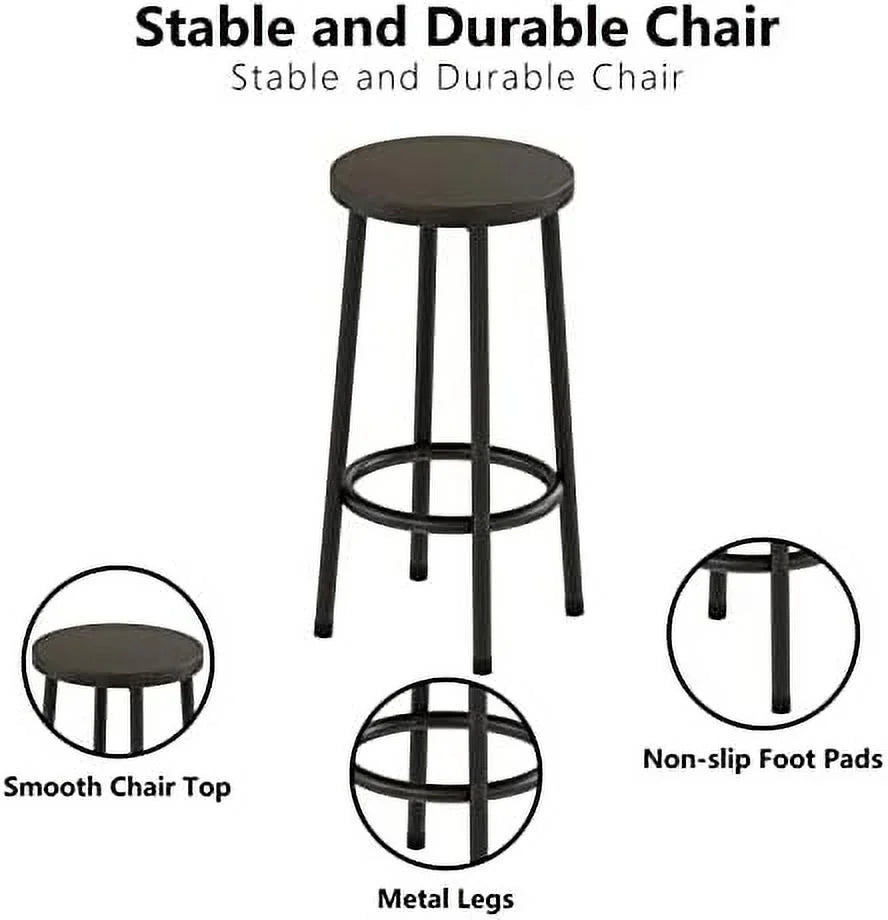 Dining Table Set for 4 with 4 Square Stools 5 Piece I122