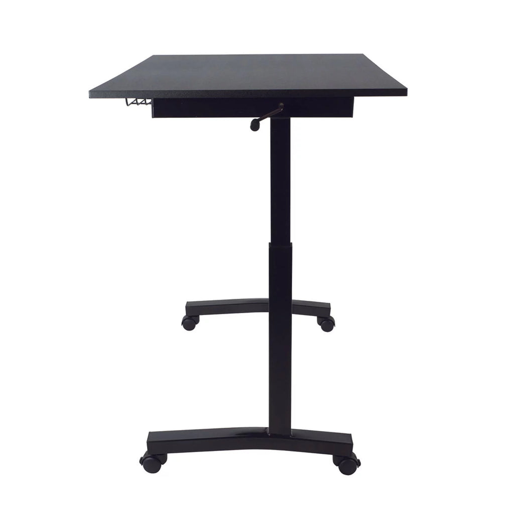 Black Height Adjustable Sit Stand Desk with Casters F8566
