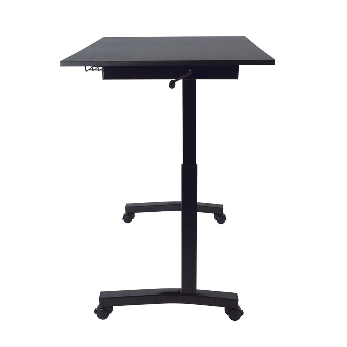 Black Height Adjustable Sit Stand Desk with Casters F8566
