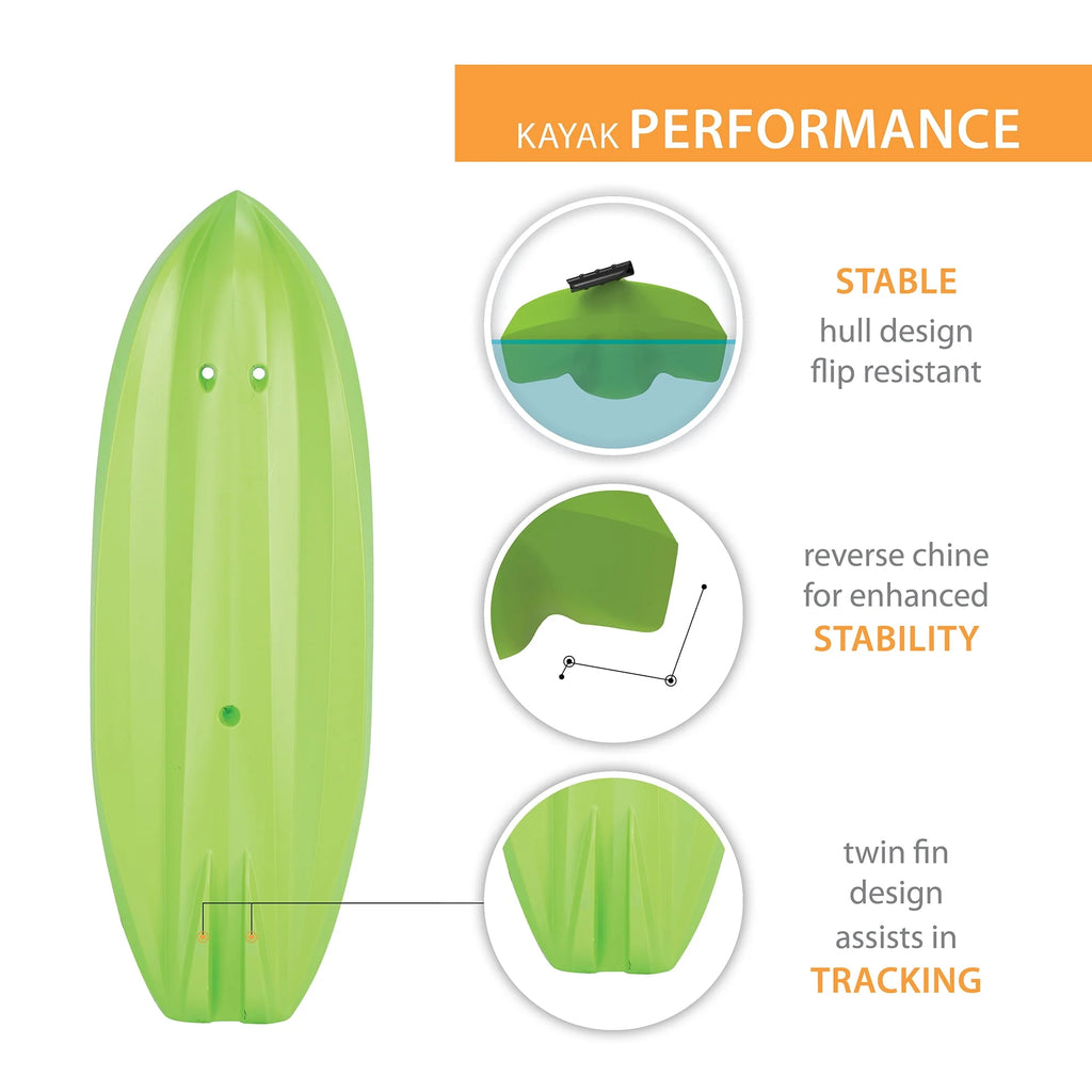 Green Youth Kayak with Paddle M890