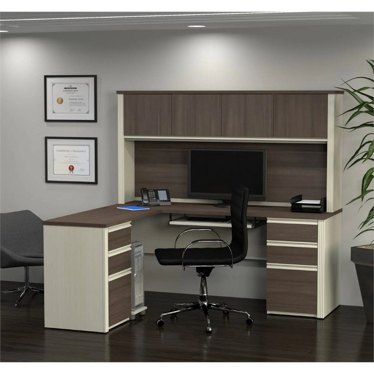 L-Desk with Hutch B12372