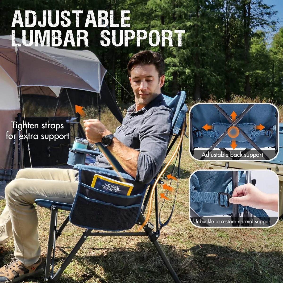 Folding Portable High Back Oversized Camping Chair A33002