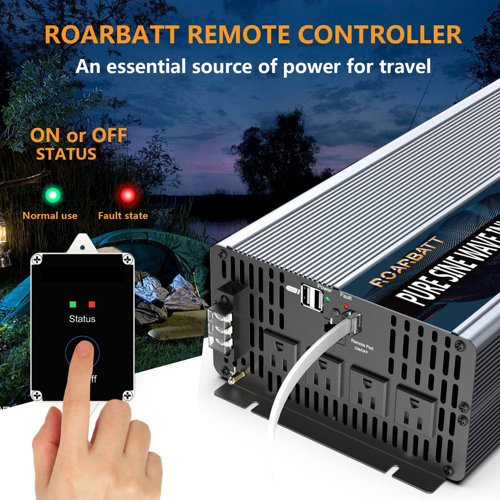 2000W Pure Sine Wave Power Inverter 12V DC to 110V/120V X143
