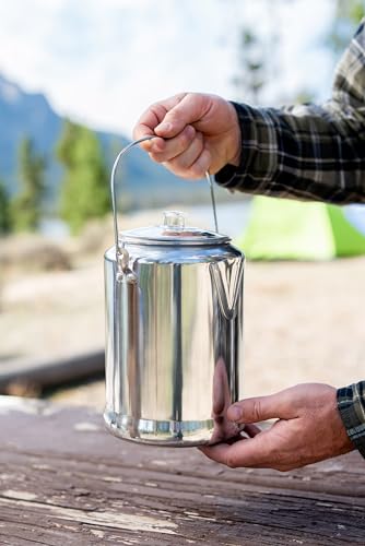 Aluminum Percolator Coffee Pot with Wire Handle I423691