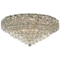10 Light Chrome Flush Mount Clear Crystal W40491