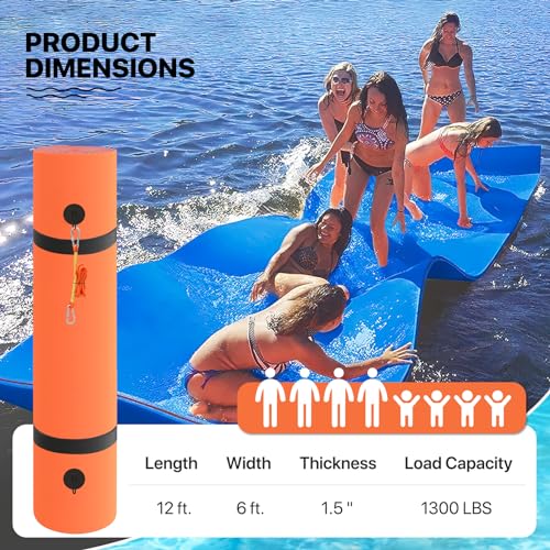 12 ft 3 Layer Tear Resistant XPE Foam Floating Water Mat D44312