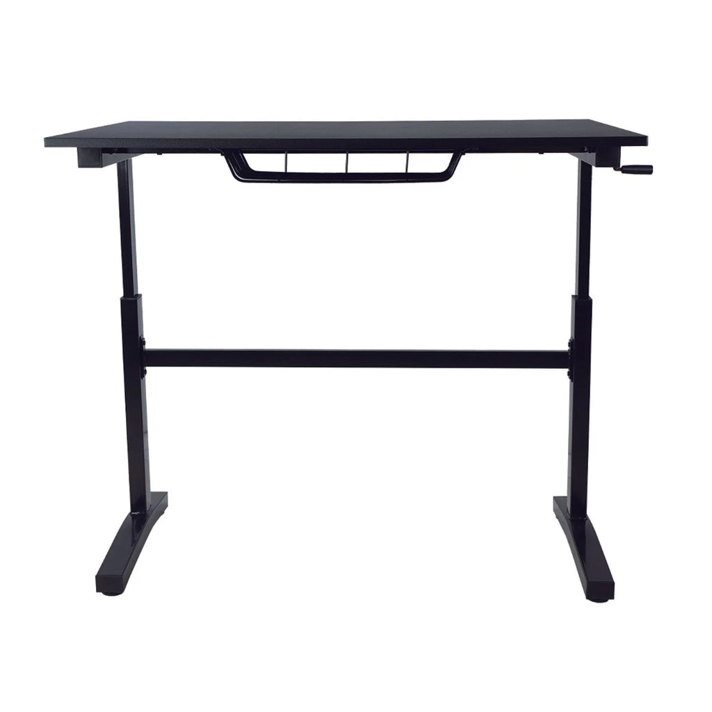 Black Height Adjustable Sit Stand Desk with Casters F8566