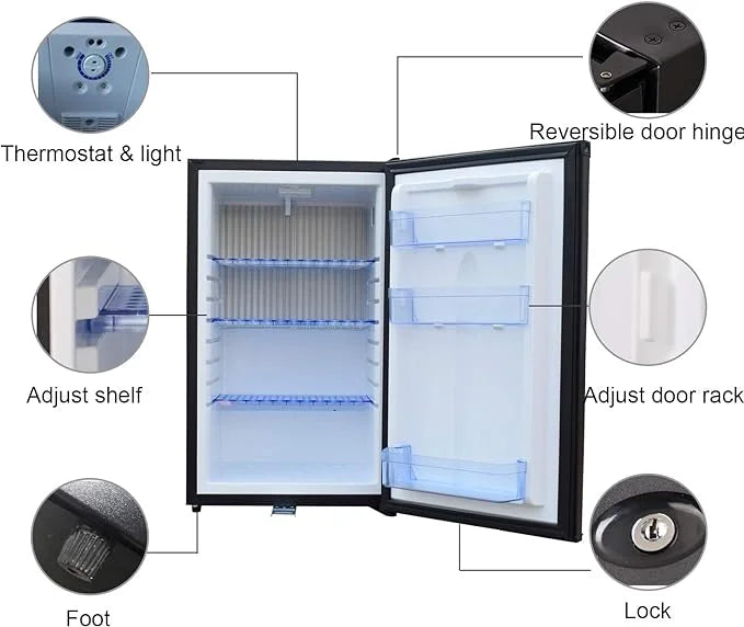 1.7 Cu ft Portable Absorption Mini Fridge with Lock L32785