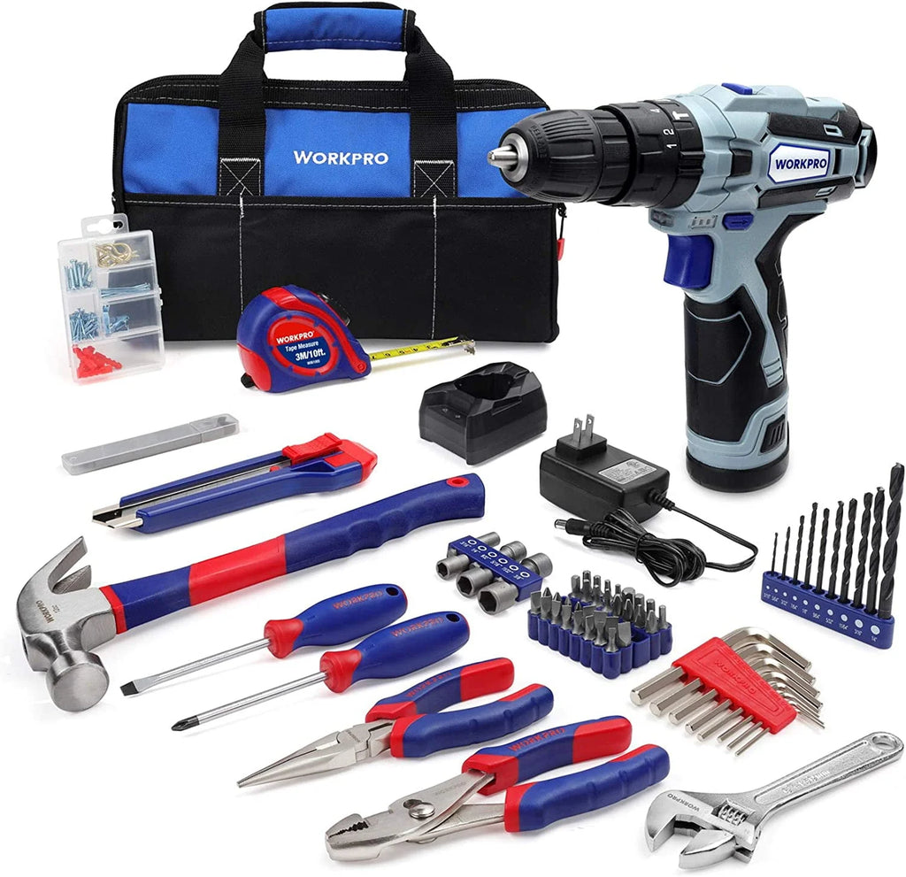 12V Cordless Drill 177 Pieces Combo Kit with Storage Bag and Lithium-Ion Battery & Charger Z613