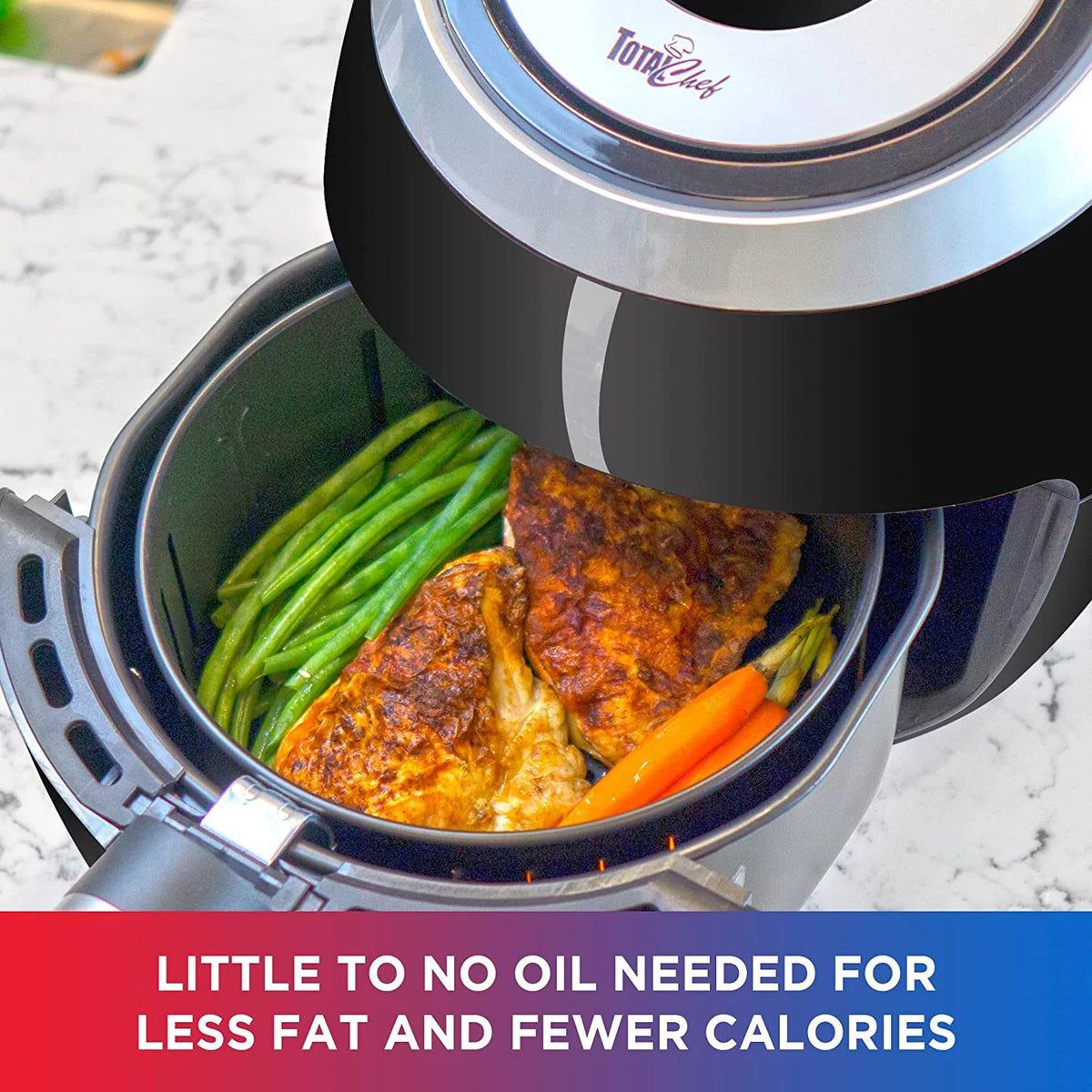 Large Electric Air Fryer Oven 3.8QT/3.6L Digital Touchscreen Non-Stick Basket Black and Silver Q223919