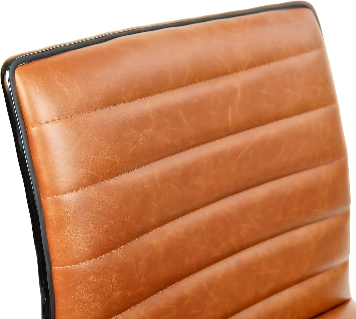 Brown Ribbed Swivel Office Chair A49706