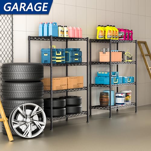 Adjustable Heavy Duty 3-Shelf Metal Wire Shelving Black M15127