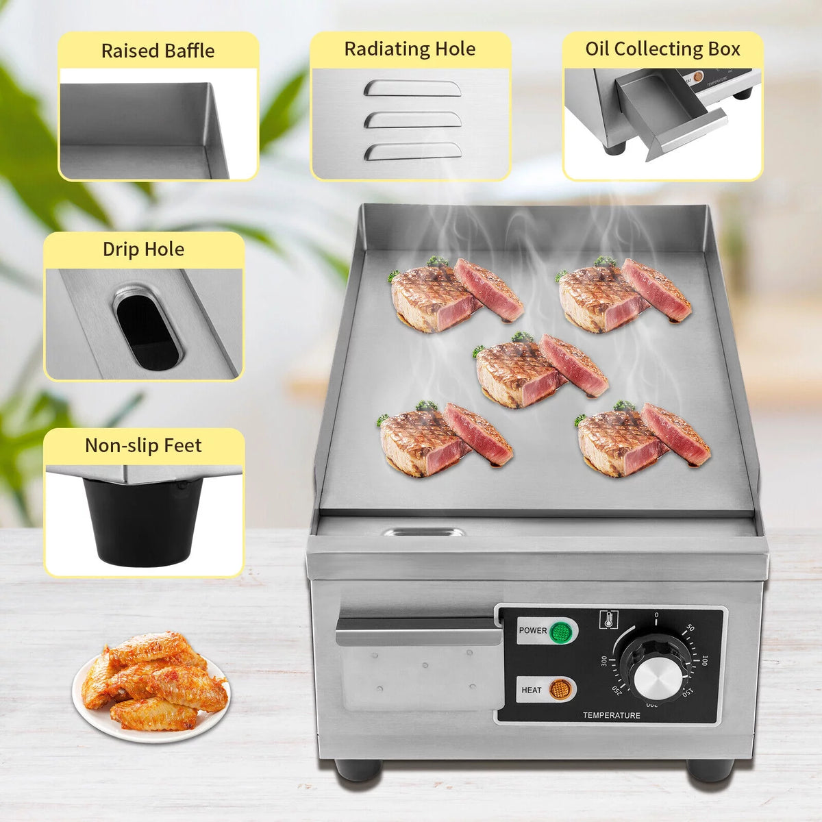 1300W Flat Top Electric Grill K92375