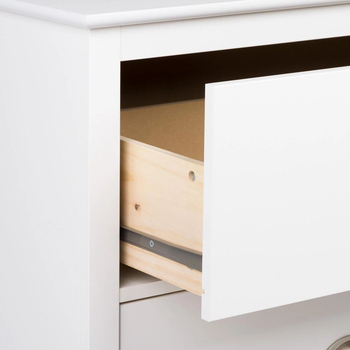 White 1 Drawer Tall Nightstand with Open Shelf P8403