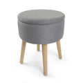 14" Round Storage Ottoman with Tray K3327