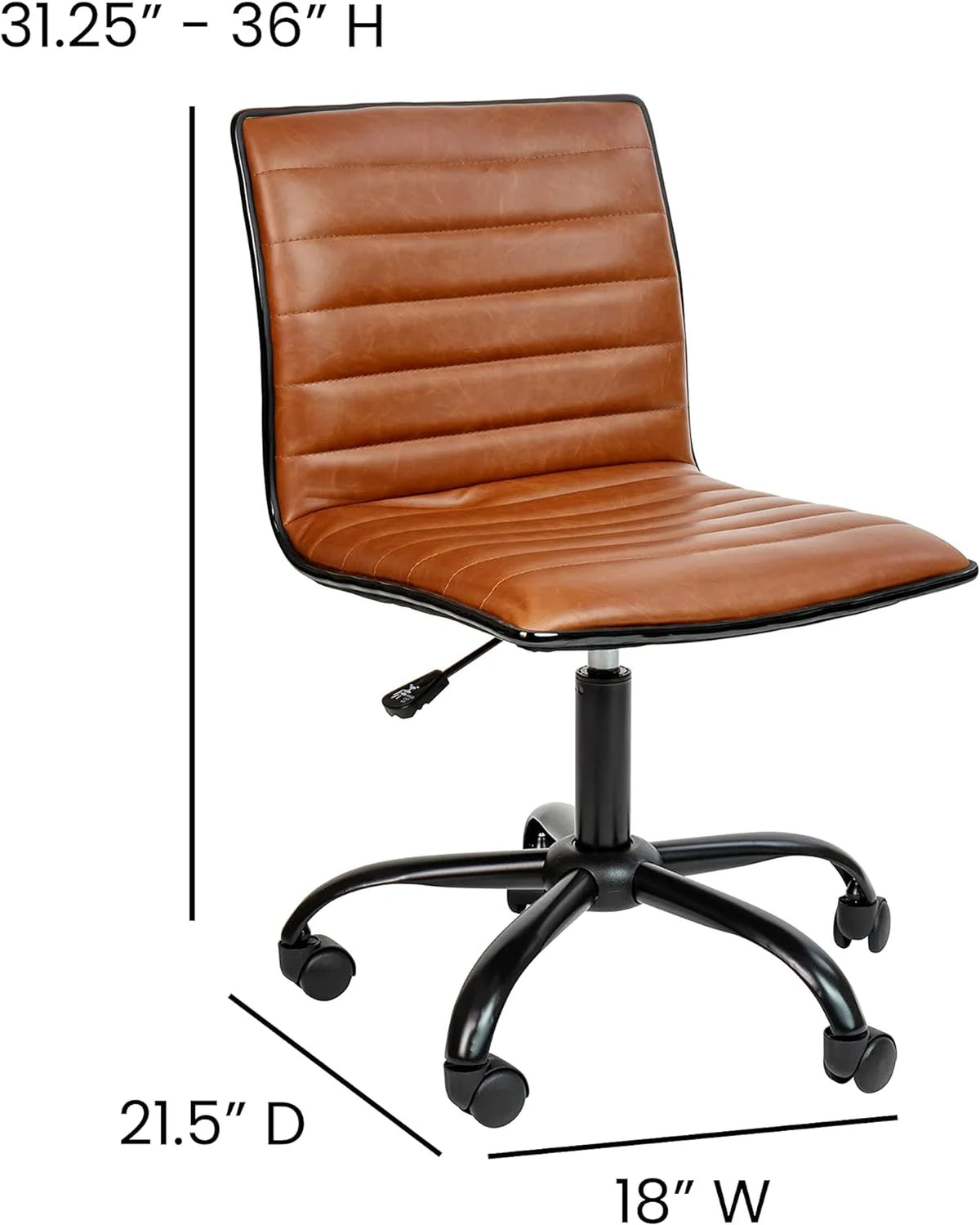 Brown Ribbed Swivel Office Chair A49706