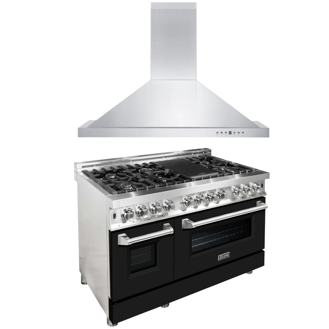 48 in. Dual Fuel Range with Range Hood Appliance Package W18357