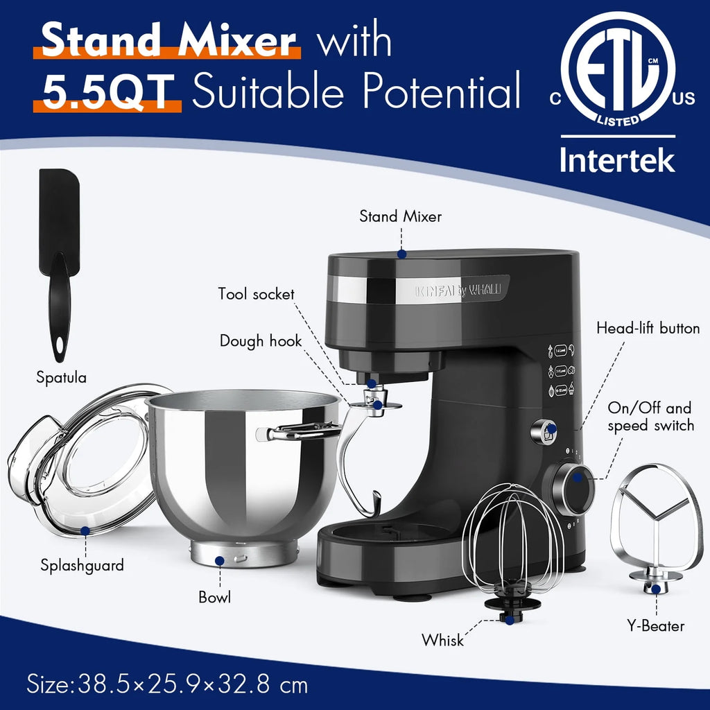 5.5Qt 12-Speed Tilt-Head Electric Kitchen Mixer with Stainless Steel Bowl F4869