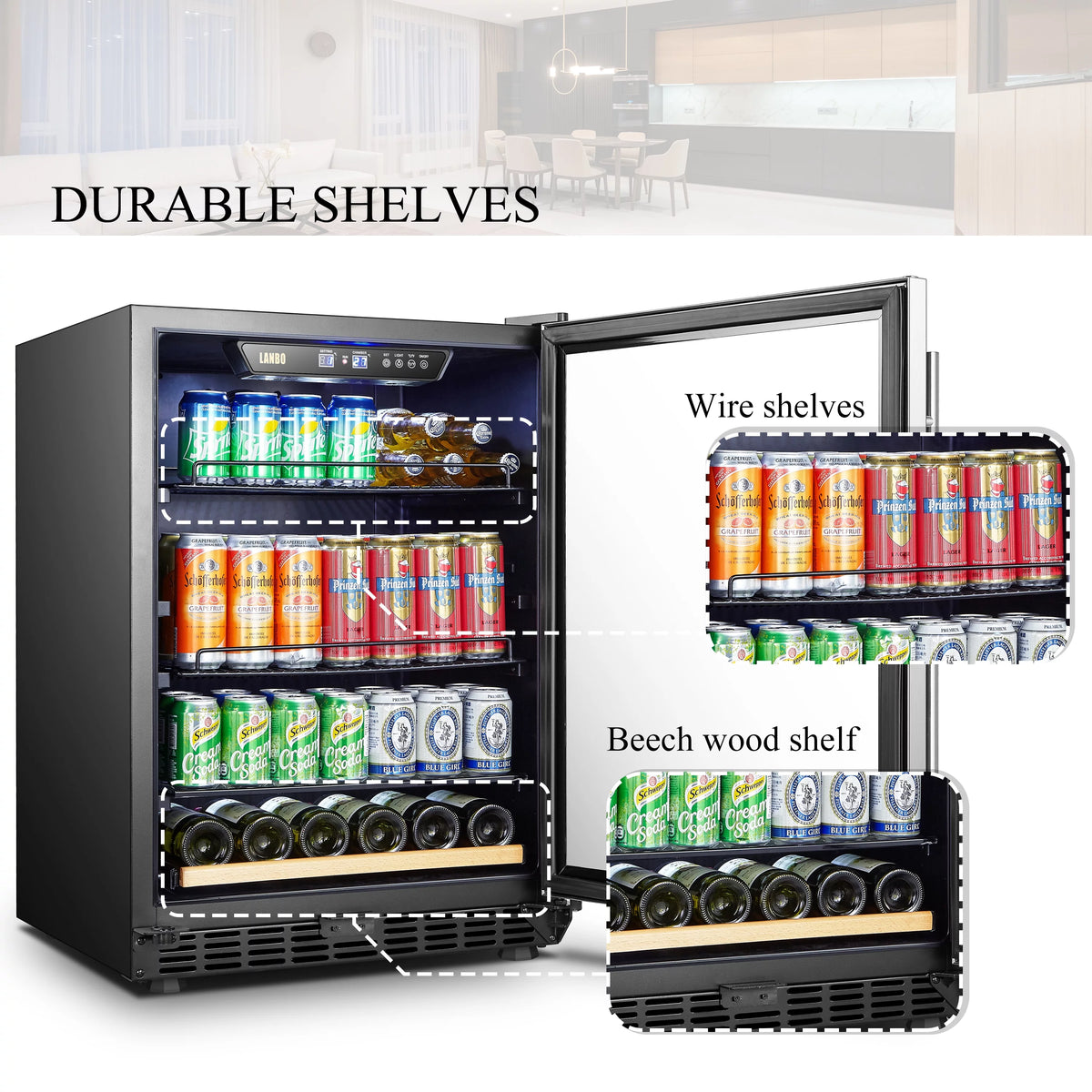 110 Cans 6 Bottle Built-in Compressor Beverage Cooler 24 inch K79940