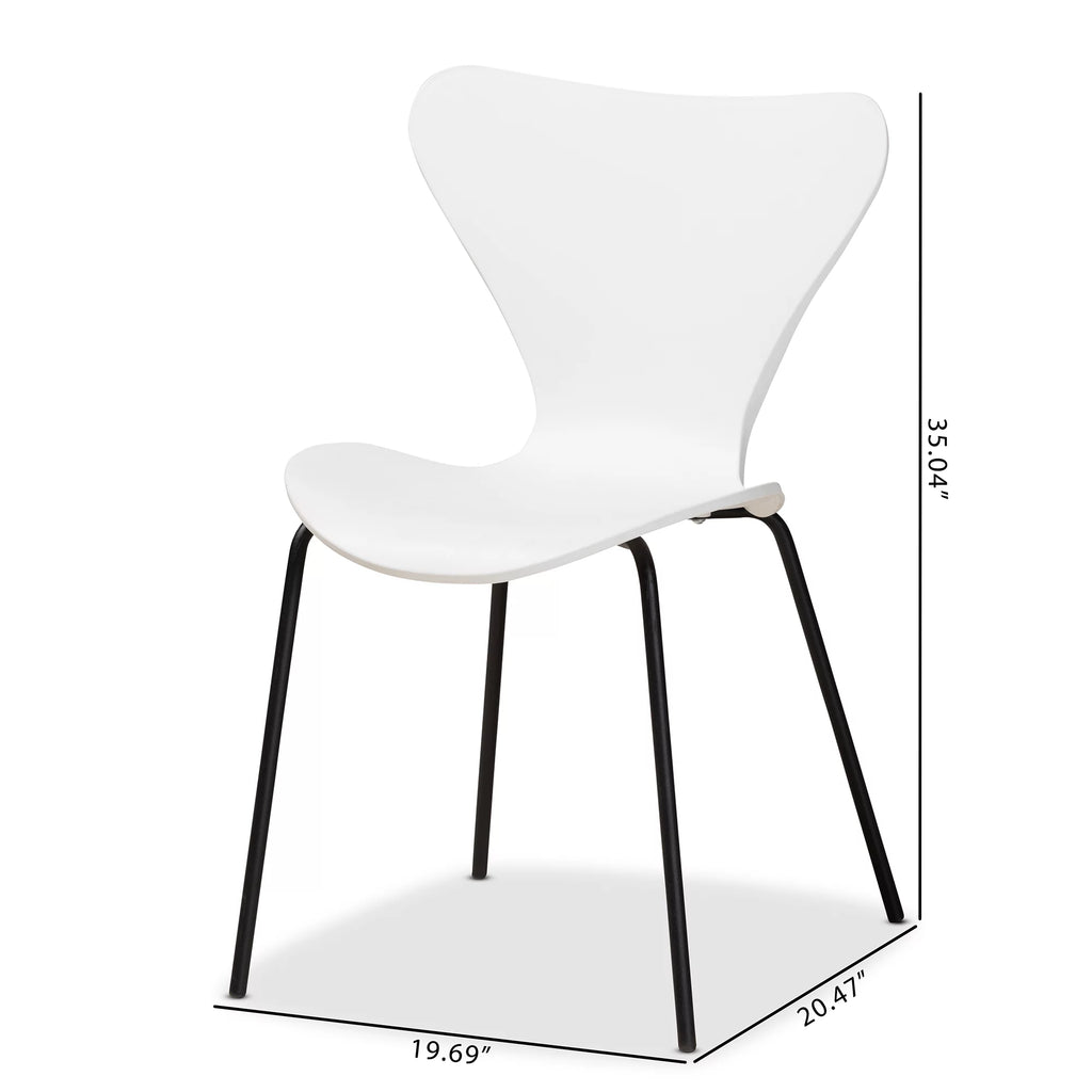 White and Black Dining Chair Set of 4 R655227