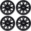 12x7 Matte Black ATV Wheels Set of 4 N180