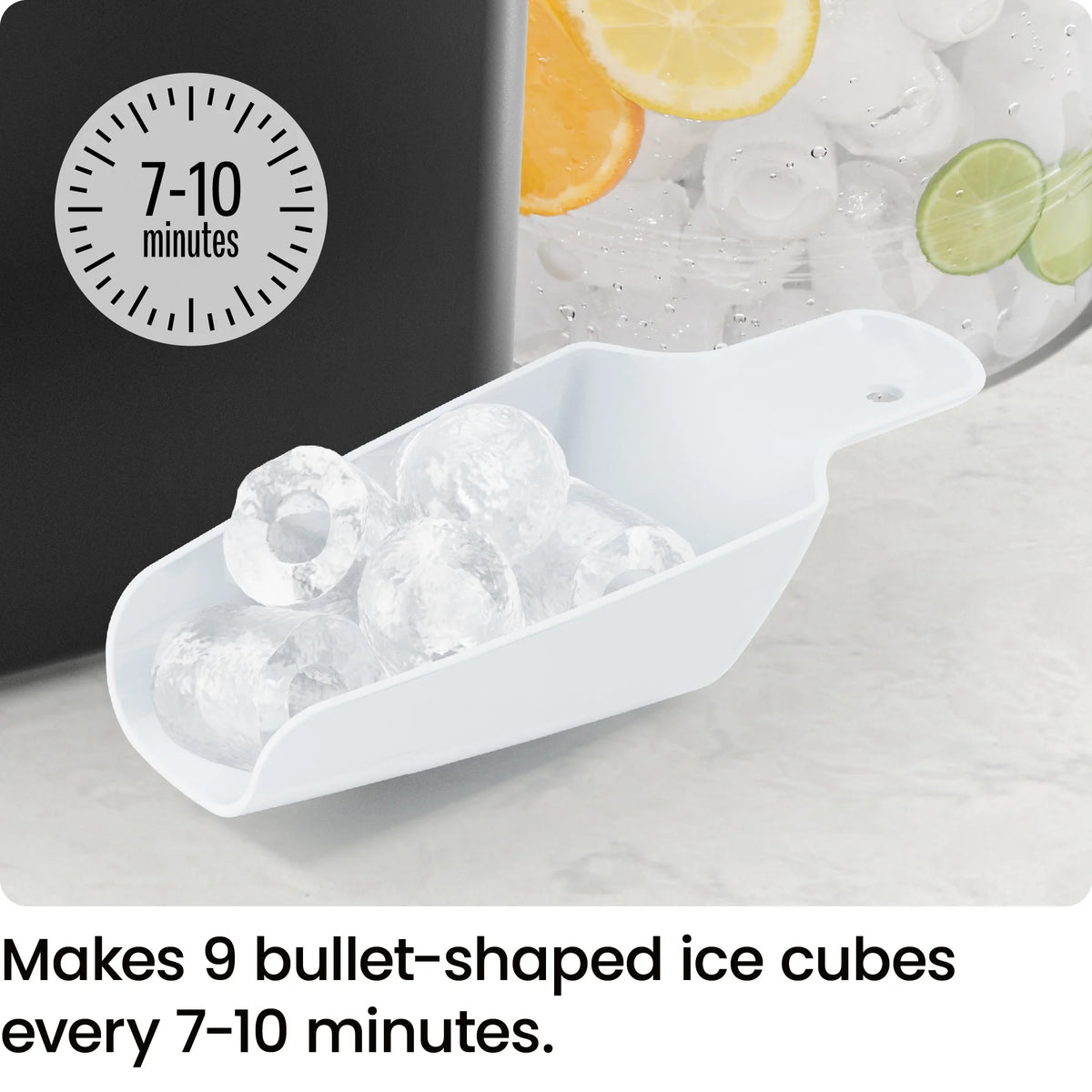 Countertop Bullet Ice Machine 0.88lb Capacity Black Z961