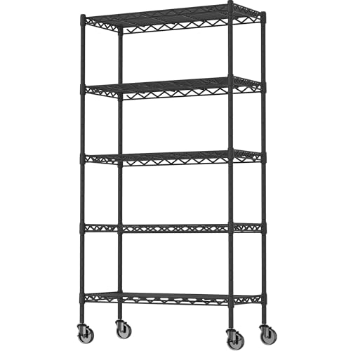 Adjustable Heavy Duty 3-Shelf Metal Wire Shelving Black M15127