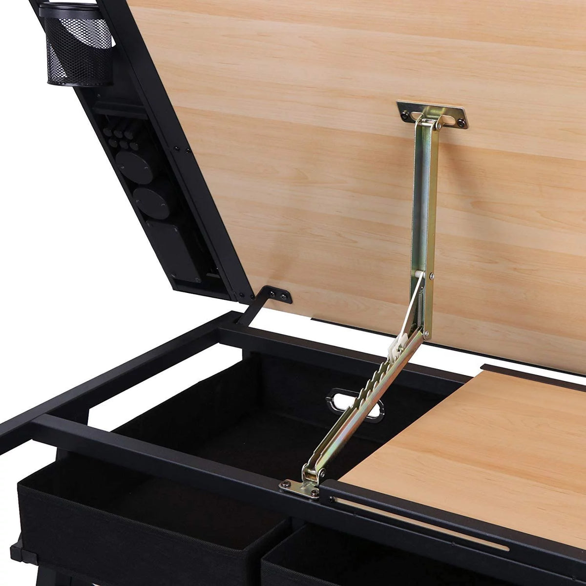 Adjustable Drafting Table Desk with Stool and 2 Storage Drawers C211