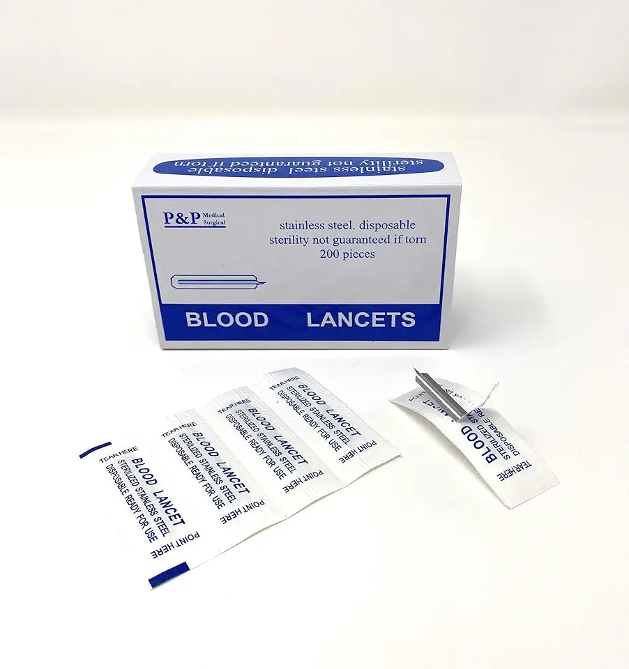 Disposable Stainless Steel Lancets Box of 200 V6435