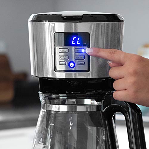 12-Cup Coffee Maker with Non-Drip Carafe and Removable Filter Basket, Black R968