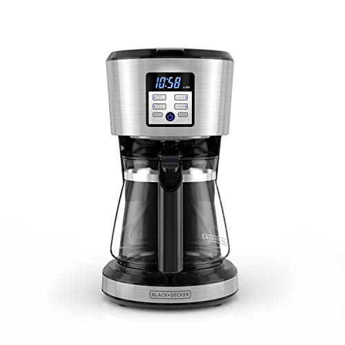 12-Cup Coffee Maker with Non-Drip Carafe and Removable Filter Basket, Black R968