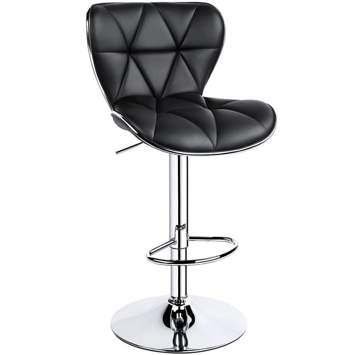 Black Adjustable PU Leather Swivel Bar Stools L531