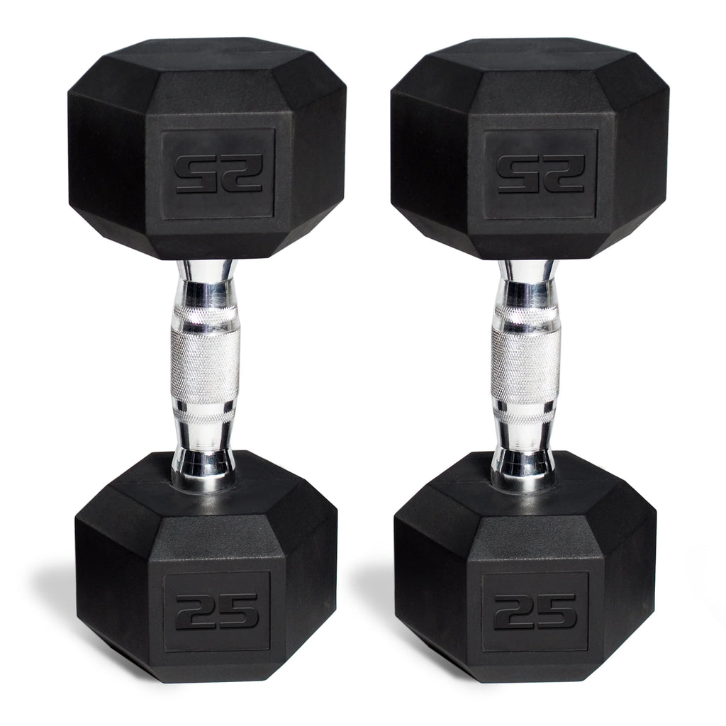 150 lb Coated Rubber Hex Dumbbell Weight Set with Rack I3084