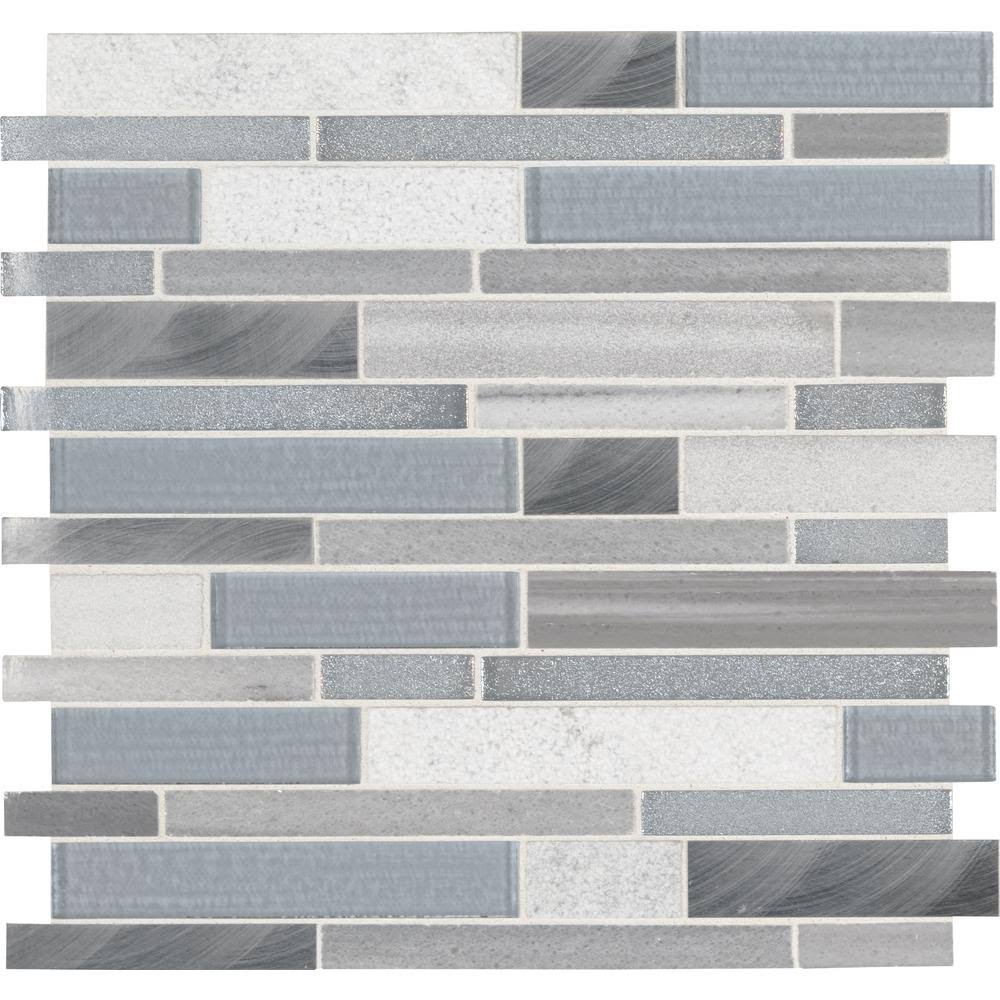 12 in. x 12 in. Glass Stone Metal Mosaic Tile G78946
