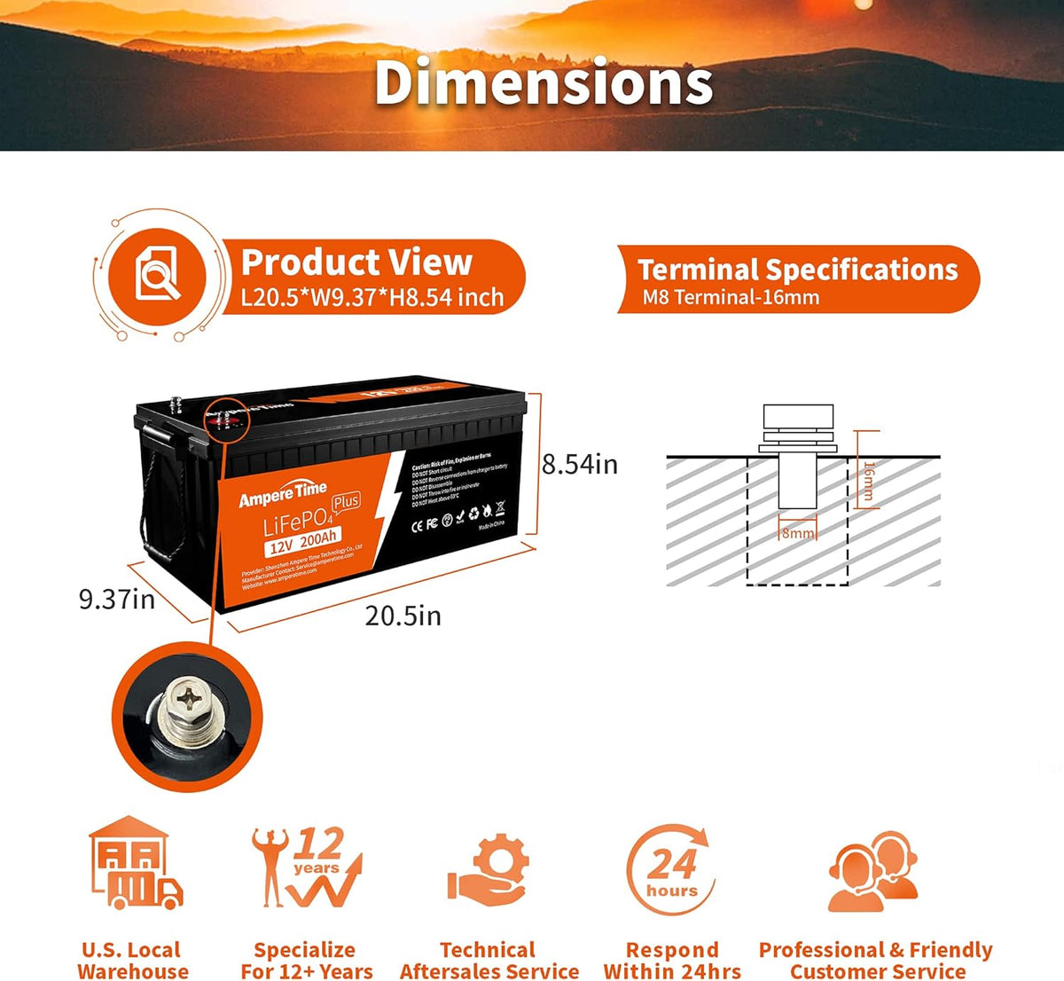12V 200Ah Lithium LiFePO4 Battery with 200A BMS Z6665