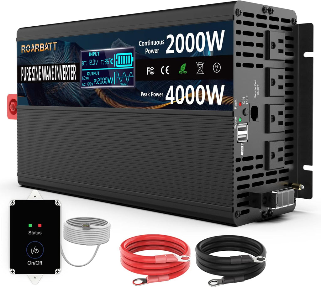 2000W Pure Sine Wave Power Inverter 12V DC to 110V/120V X143