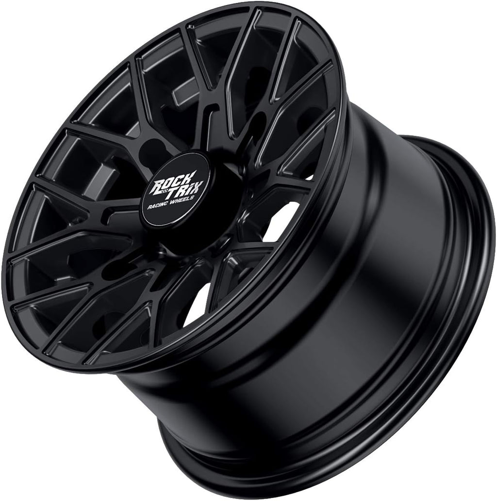 12x7 Matte Black ATV Wheels Set of 4 N180