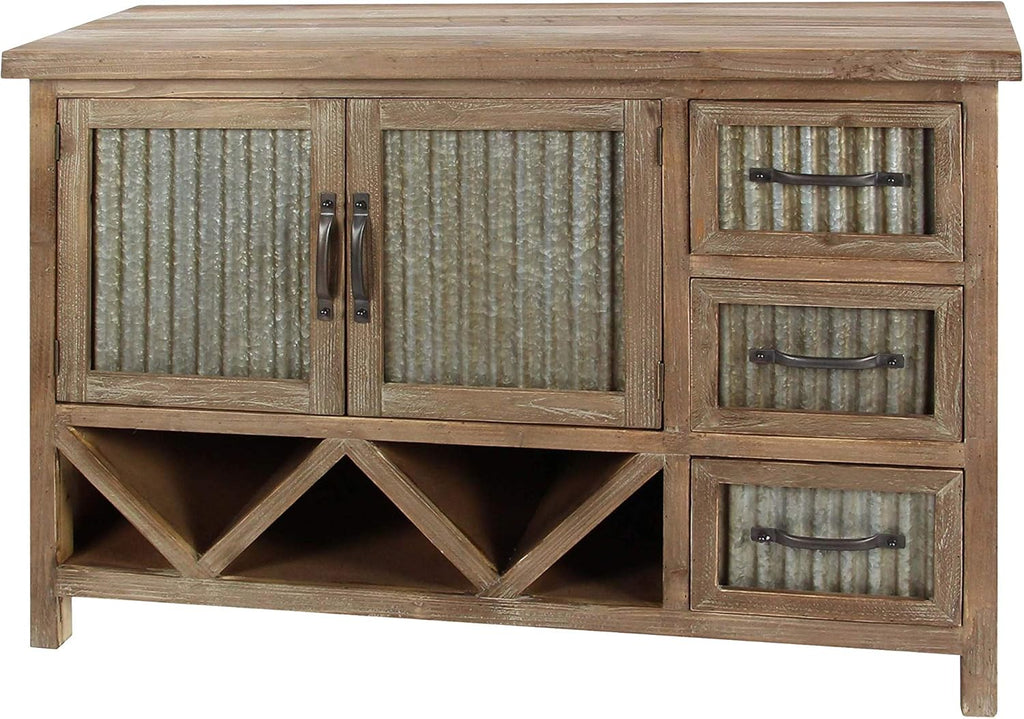 Wood And Metal Cabinet S30453