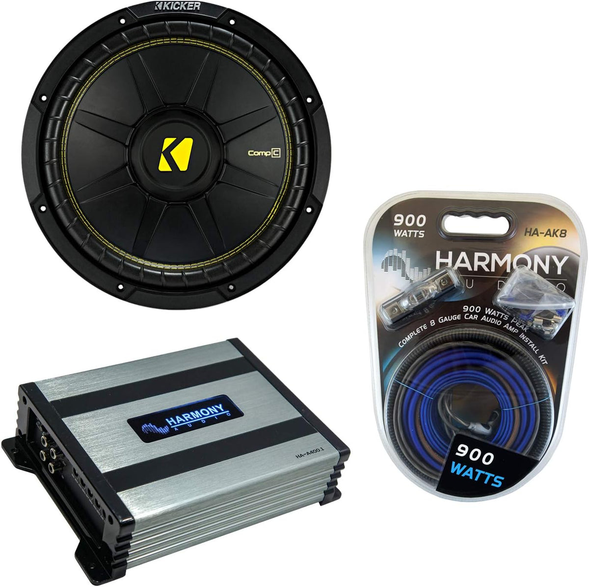 12 Dual 4 Ohm Car Subwoofer with Amplifier & Amp Kit M647031