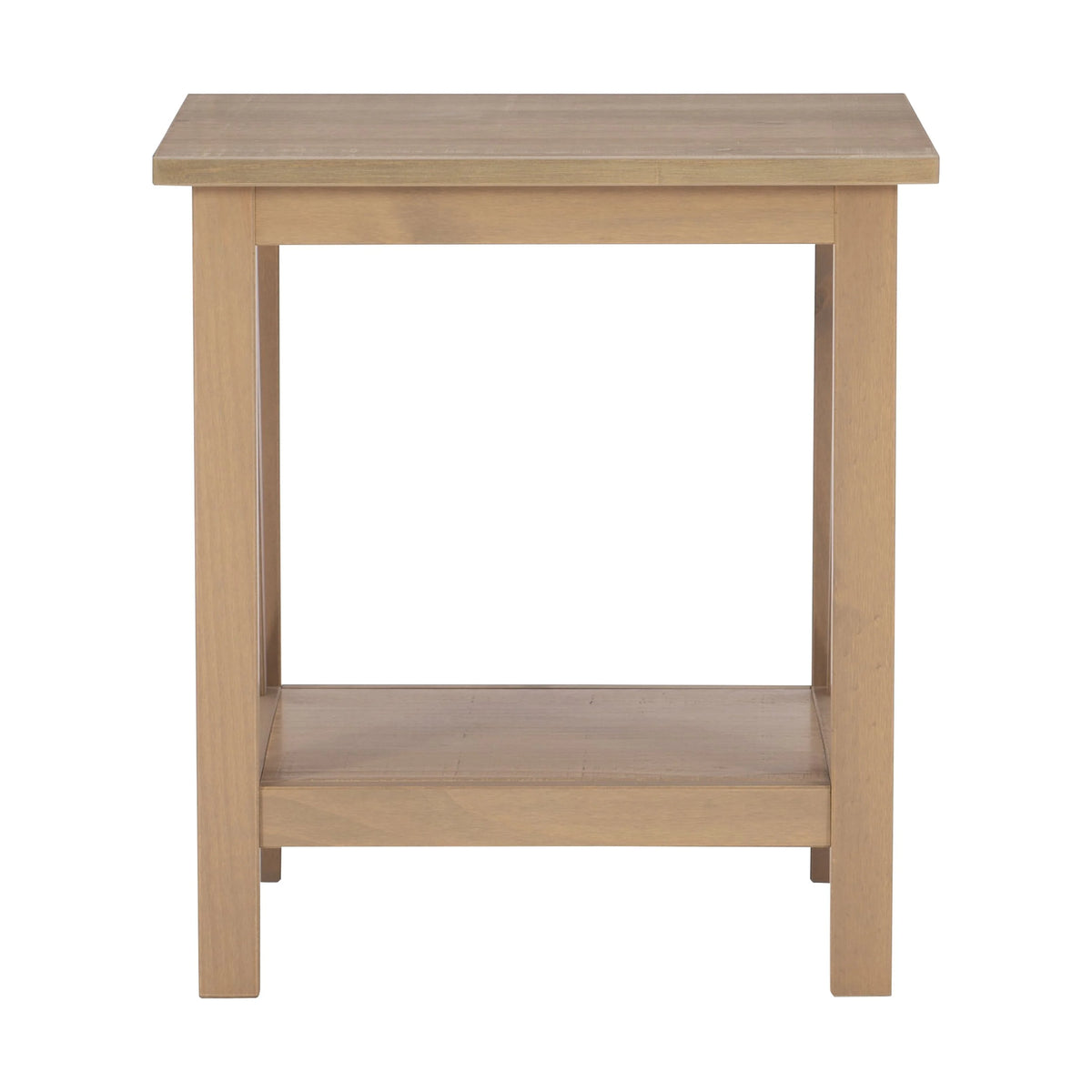Rustic Driftwood End Table with Bottom Shelf Q730255