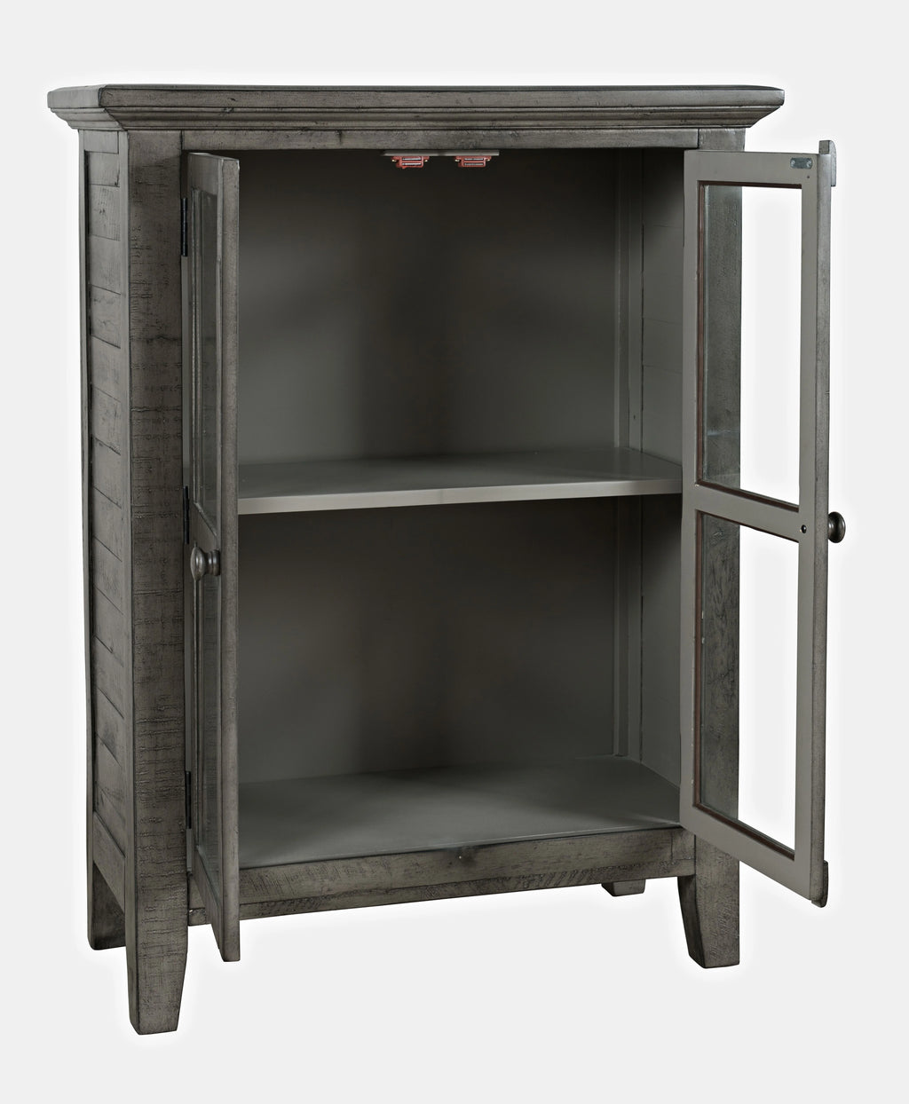 32" Distressed Acacia Two-Door Accent Cabinet D666